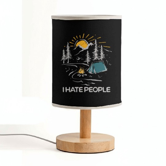 I Hate People Funny Camping Fabric Lamps