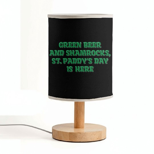 Green Beer And Shamrocks Fabric Lamps