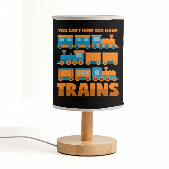Train Collector Never Too Many Trains Fabric Lamps