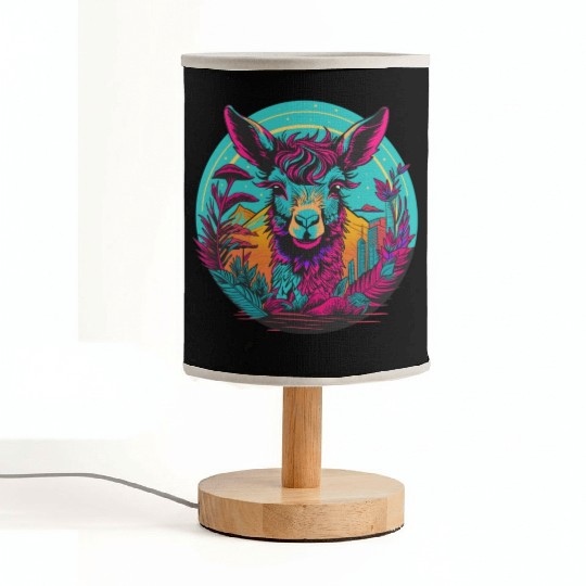 Neon Llama Fabric Lamps