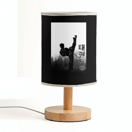 TAEKWONDO KOREAN HIGH KICK ON MOUNTAIN POSTER Fabric Lamps