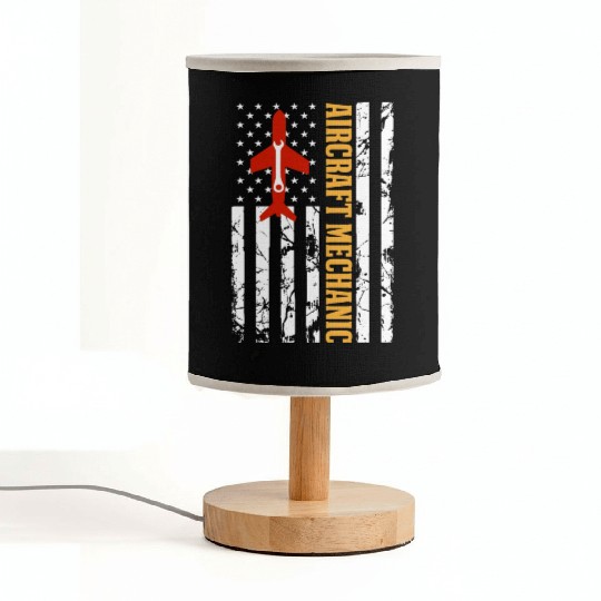 AIRCRAFT MECHANIC USA FLAG Fabric Lamps
