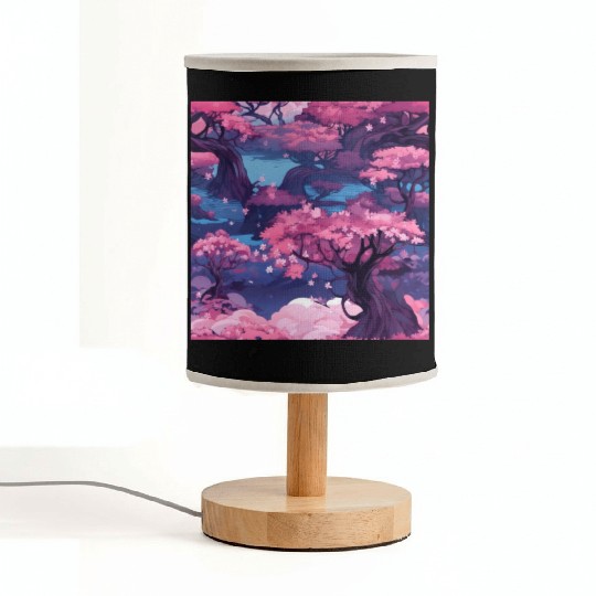 Anime Euphoria: Fantasy Cherry Blossom Dreamscape Fabric Lamps