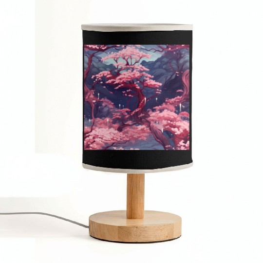 Anime Euphoria: Fantasy Cherry Blossom Dreamscape Fabric Lamps