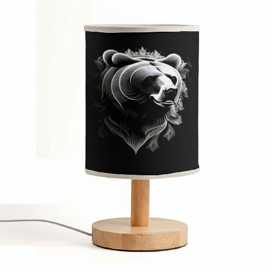 Dark muzzle black and white Fabric Lamps Russian Ornam.