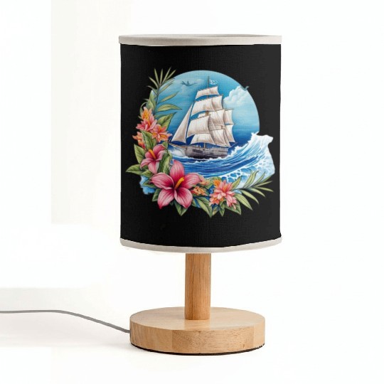 Sailing Ship Sailing Orchids Flowers Sailboat Fabric Lamps