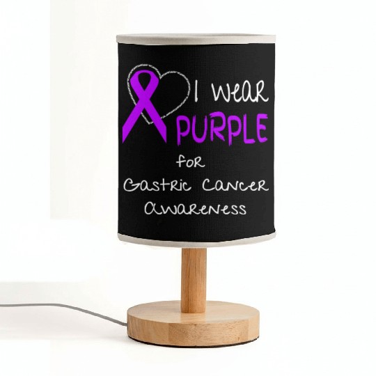 I Wear Purple For Gastric Cancer Awareness Ribbon Fabric Lamps