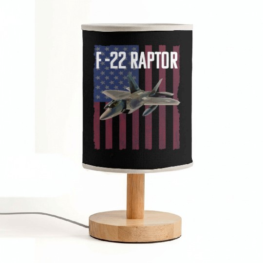 F 22 Raptor Aircraft USA Flag Fabric Lamps