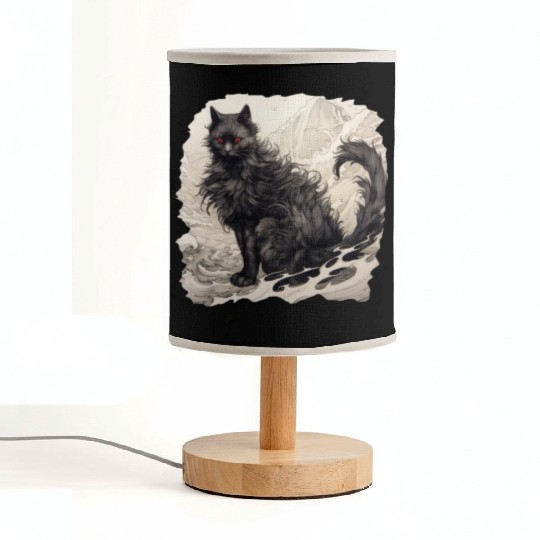 Japanese ink art Cat Fabric Lamps