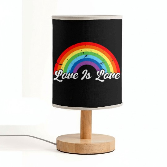 Gay Pride Vintage Rainbow LGBT Love Is Love Fabric Lamps