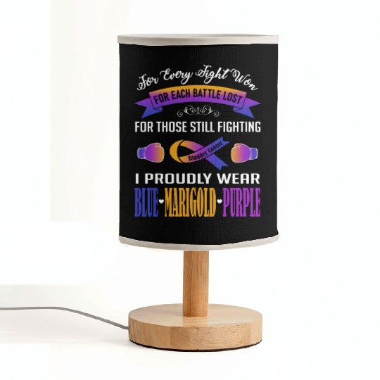 I Proudly Wear Blue Marigold Purple Bladder Cancer Fabric Lamps