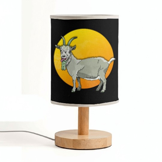 Goat With A Green Beard Fabric Lamps