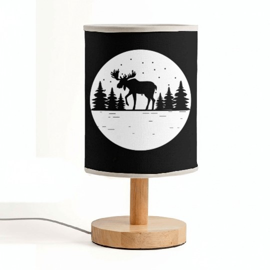 Moose Forest Deer Elk Canada Nature Wilderness Fabric Lamps