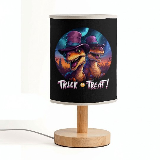 Halloween Dinosaur Velociraptor Trick or Treat Fabric Lamps