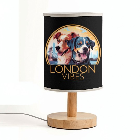 London Vibes England Cute Dogs Dog Lovers Fabric Lamps