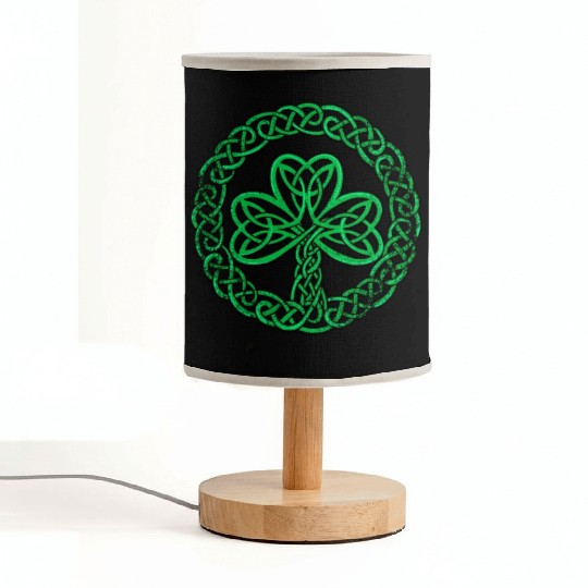 Irish Celtic Knot Shamrock Clover Fabric Lamps
