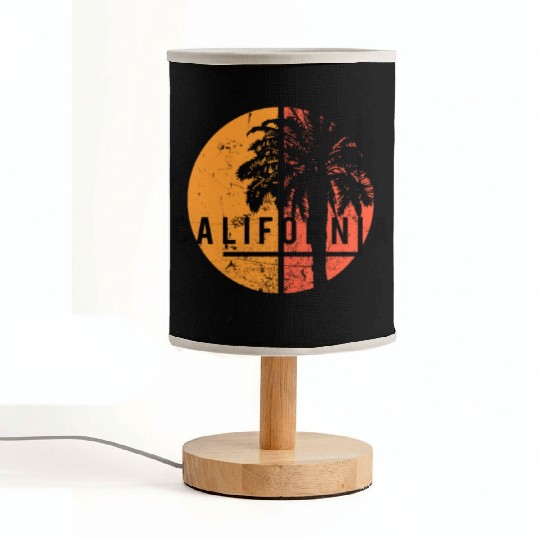 Long Beach California Cool Native Palm Tree Fabric Lamps