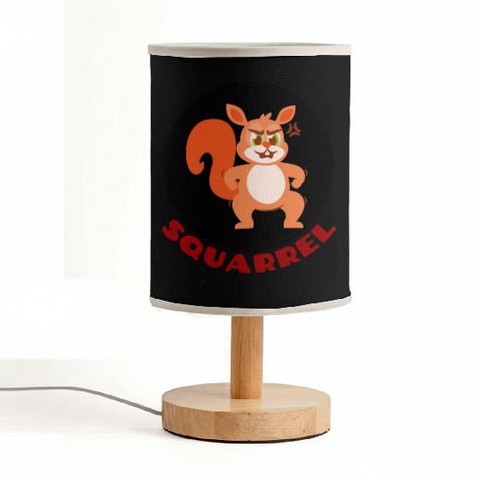 Squarrel Squirrel Pun Fabric Lamps