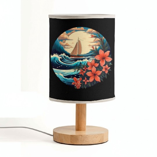Sailing Ship Sailing Orchids Flowers Sailboat Fabric Lamps