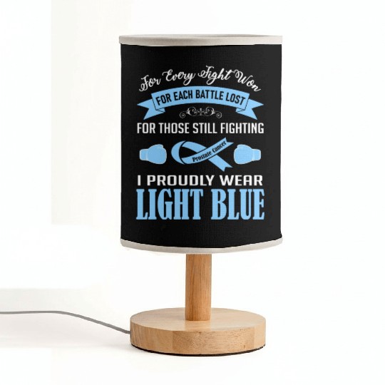 I Proudly Wear Light Blue Prostate Cancer Fabric Lamps