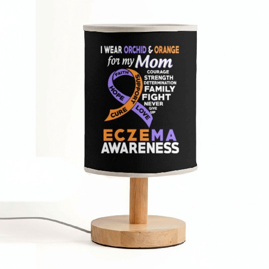 I Wear Orchid Orange For My Mom Eczema Awareness Fabric Lamps