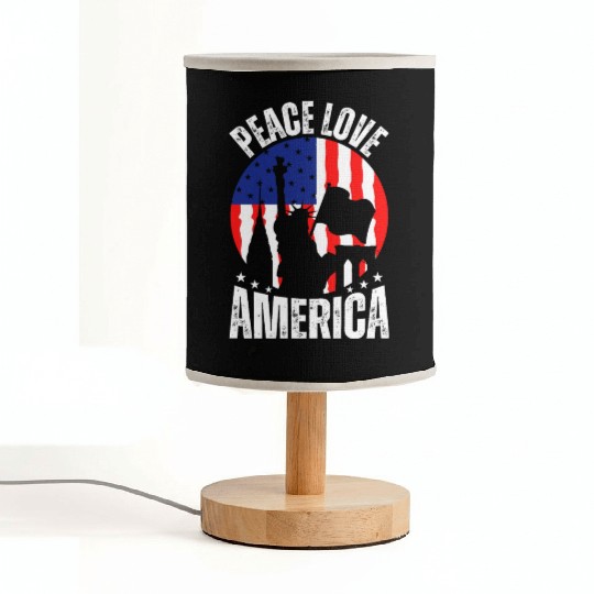 "Peace Love America Labor Day Fabric Lamps - Celebrate