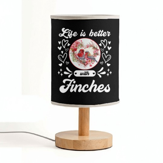 Life is better with Finches Zebra finch Bird lover Fabric Lamps