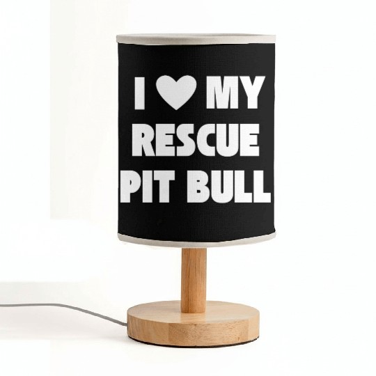 I Love My Rescue Pit Bull | Pitbull Advocacy Fabric Lamps