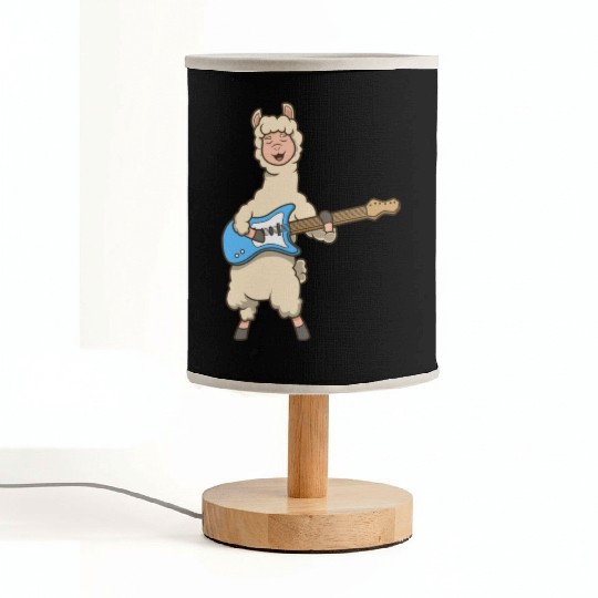 Comic Llama Plays Electric Guitar Fabric Lamps
