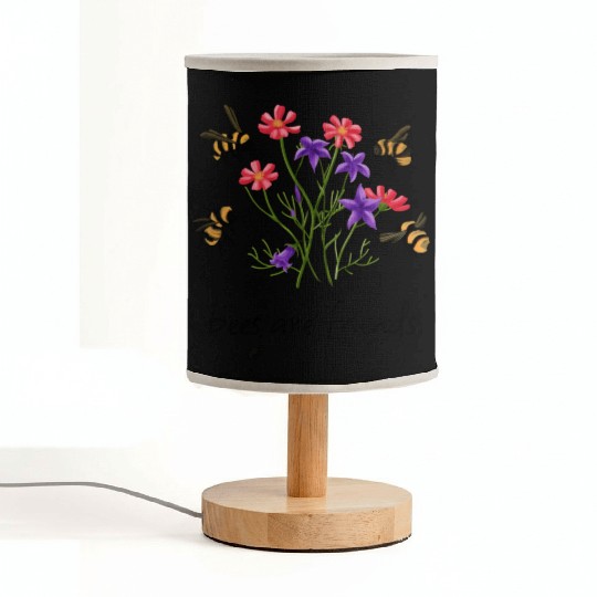 Bees Are Friends Bees And Wildflowers Fabric Lamps