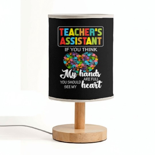 Teacher Assistant Cute Heart Quote Gift Fabric Lamps For