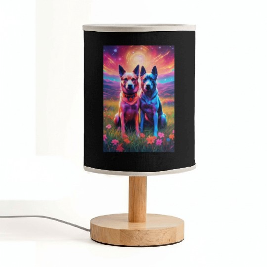 two dogs portrait lushill style artgerm and james Fabric Lamps