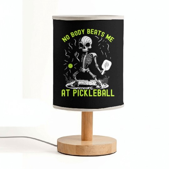 No Body Beats Me At Pickleball Halloween Skeleton Fabric Lamps