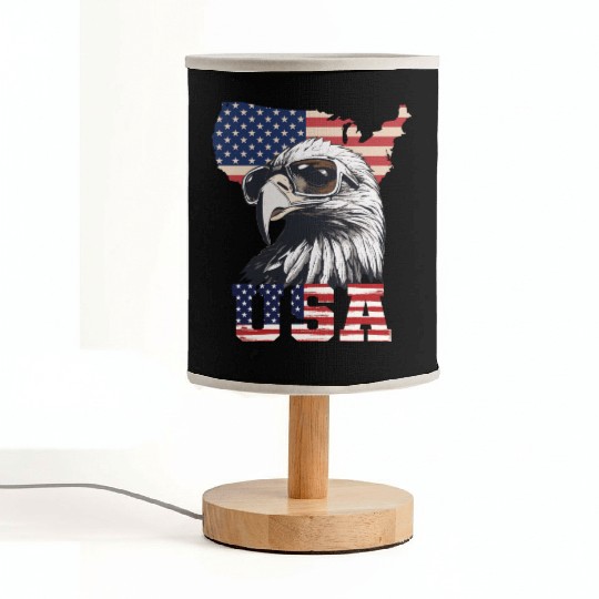 gift idea bald eagle american flag Fabric Lamps