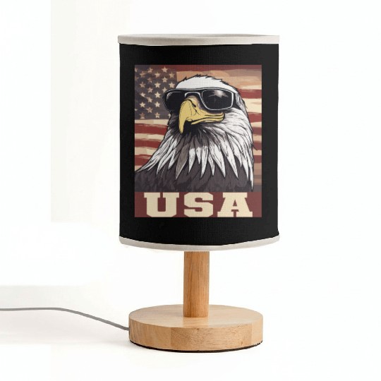 gift idea bald eagle american flag Fabric Lamps