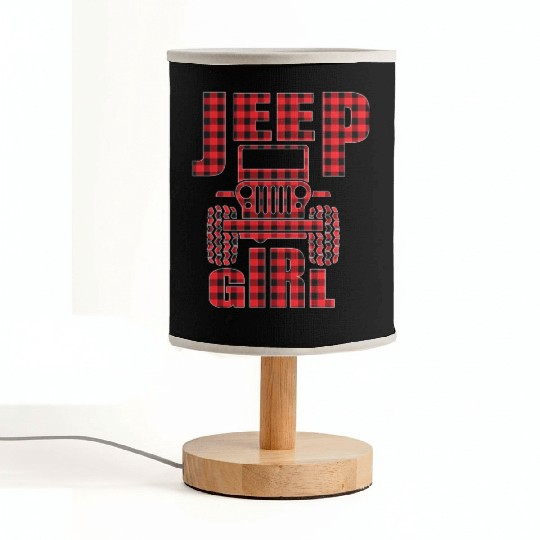 Jeep Girl Jeep Red Plaid Buffalo Jeeps Lover Fabric Lamps