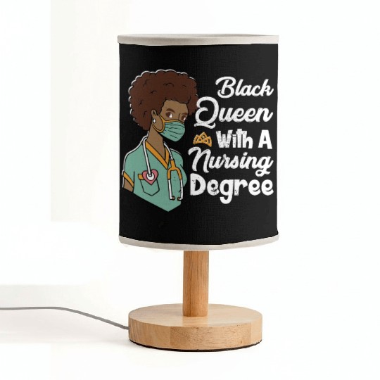 Black Queen With A Nursing Degree Fabric Lamps