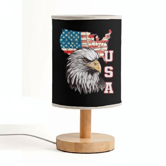 gift idea bald eagle american flag Fabric Lamps