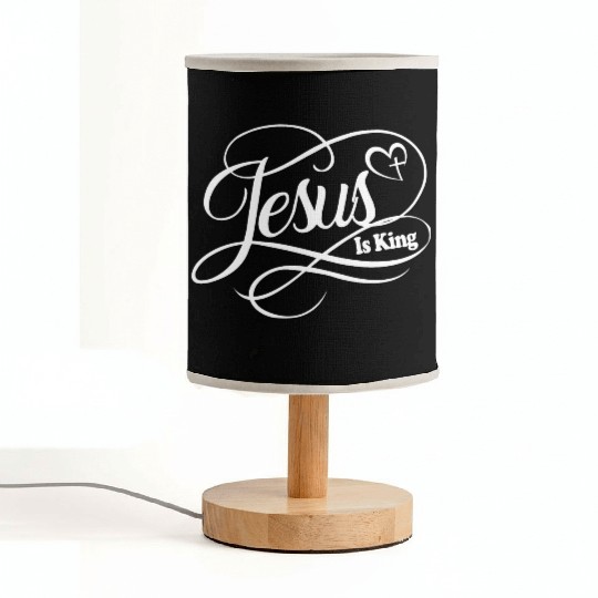 Jesus Is King Love Jesus Christian Christmas Fabric Lamps