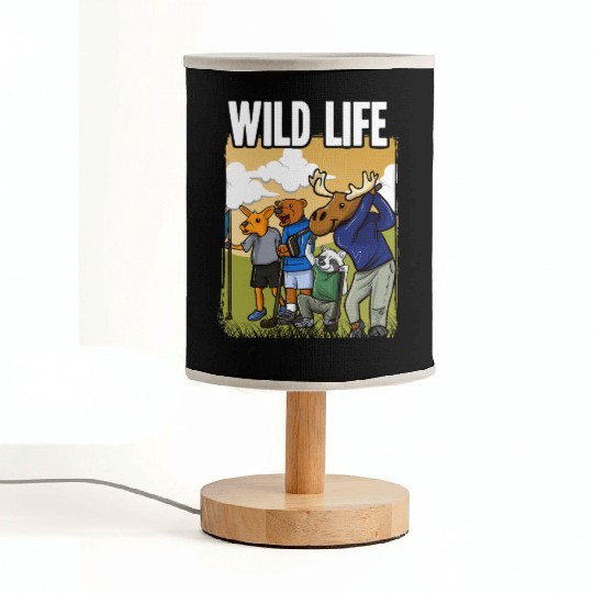 Funny Golf Fabric Lamps With Deer Raccoon Moose Bear Golf