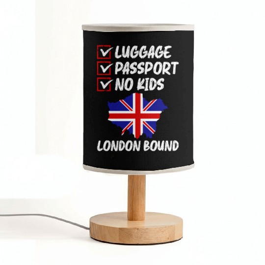 Luggage Passport No Kids London Bound Vacation Fabric Lamps