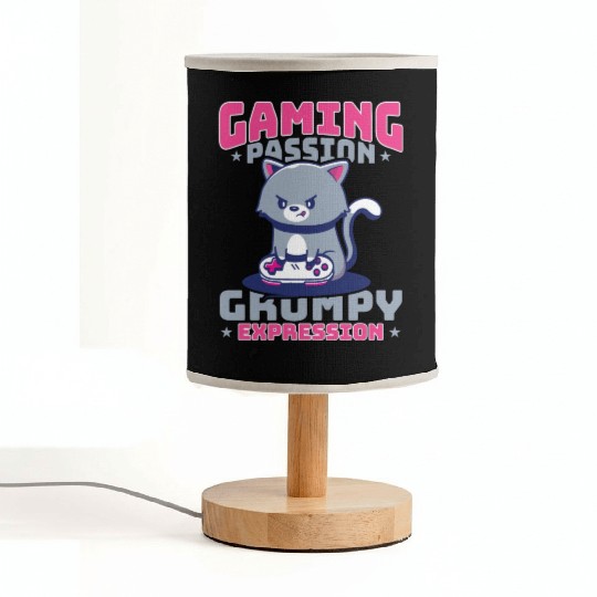 Gaming, Gaming, Video Game, Grumpy Cat Gamer Fabric Lamps