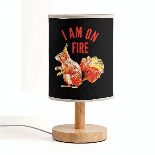 Squirrel I am on Fire Fabric Lamps