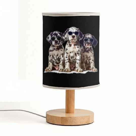 Dalmatian with Glasses Funny Dog Lover Design Fabric Lamps