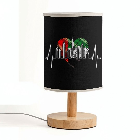Dubai Skyline Heartbeat Burj Khalifa Love UAE Flag Fabric Lamps