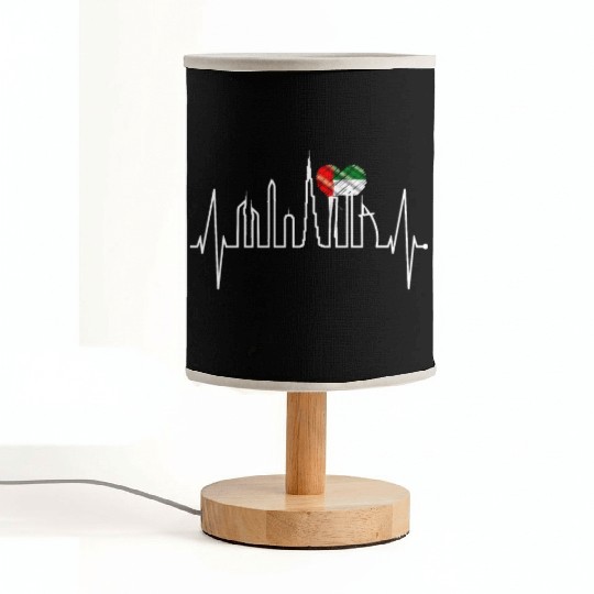 Dubai Skyline Heartbeat Burj Khalifa Love UAE Flag Fabric Lamps