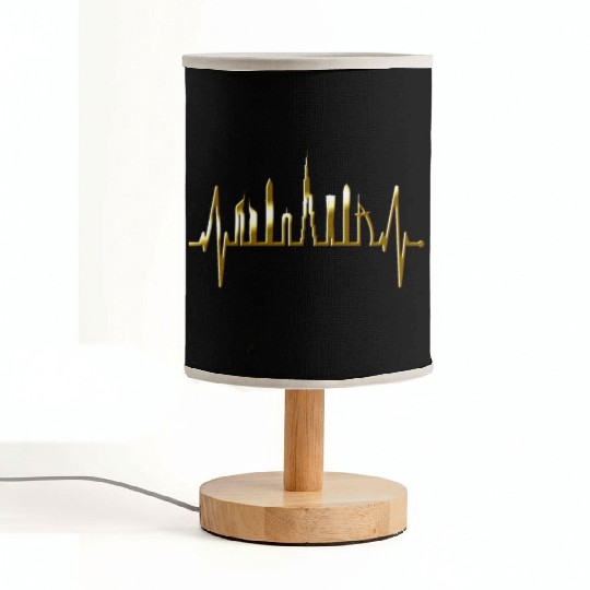 Dubai Skyline Heartbeat Burj Khalifa Silhouette Fabric Lamps