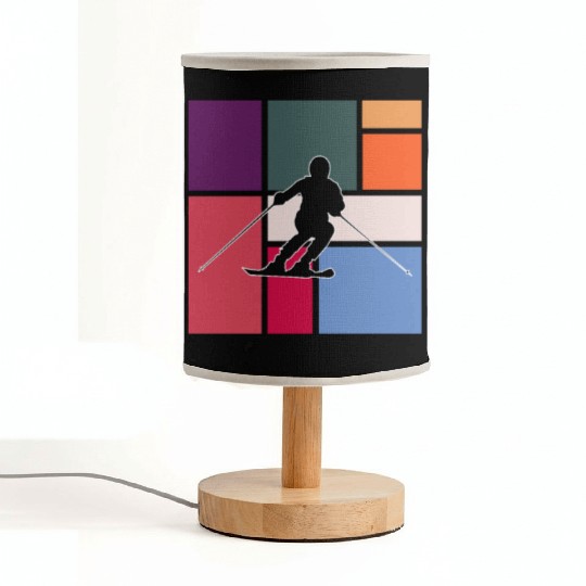 Vintage Skiing – Retro Winter Sports Fabric Lamps