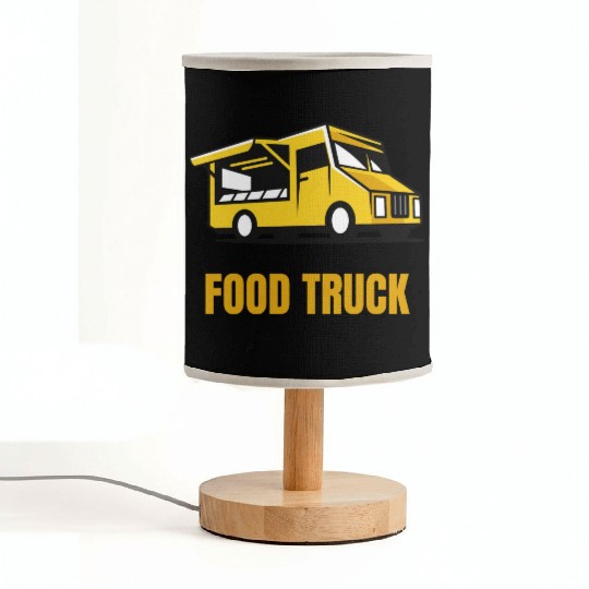 Yellow White Black Illustrated Street Food Fabric Lamps