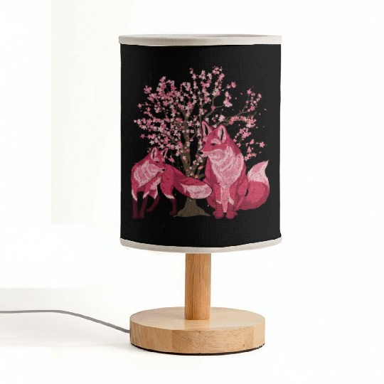 Cherry blossom tree forest animal gift sakura fox Fabric Lamps
